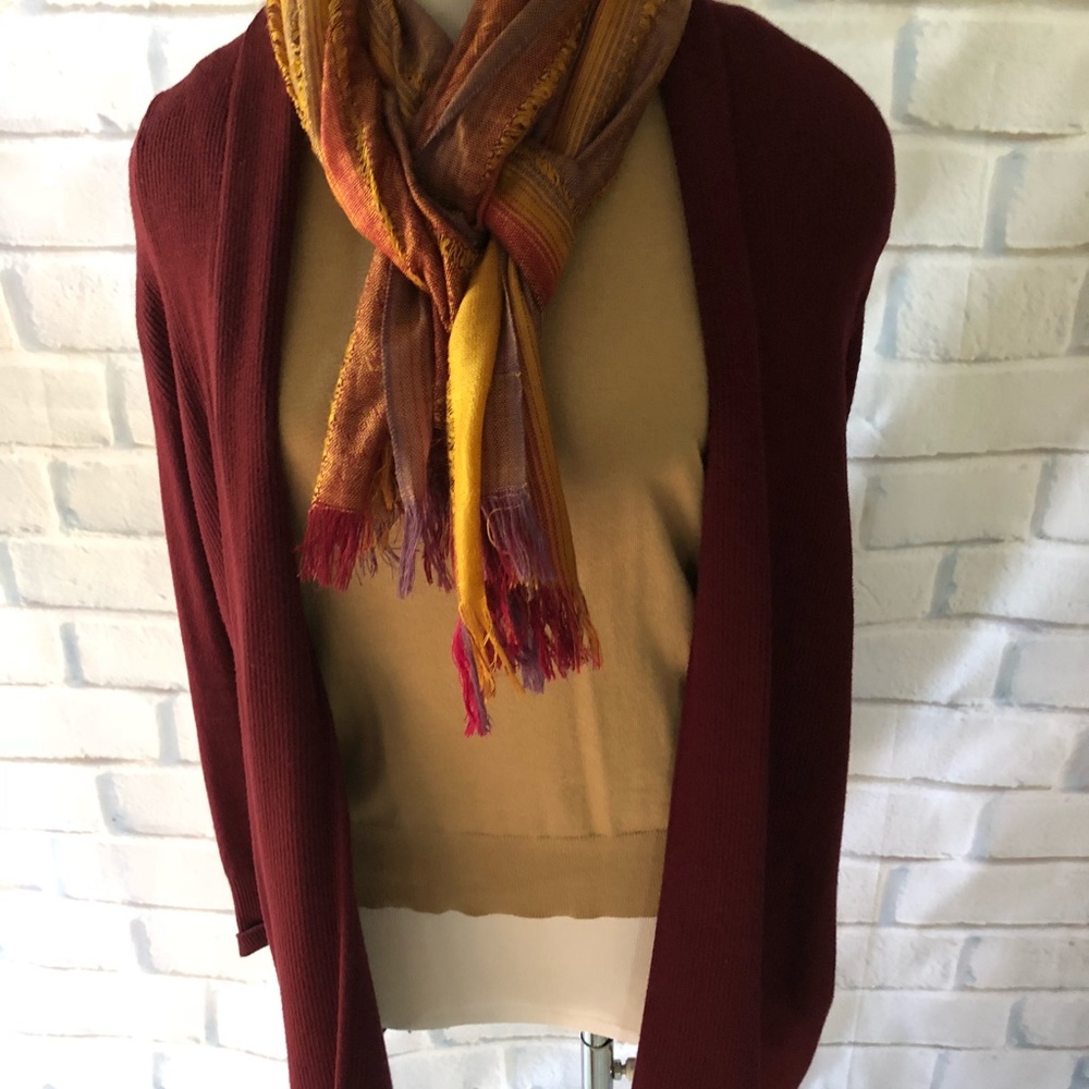 Olivia Sky Burgundy Cardigan Sweater. Medium